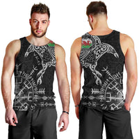 Wales Viking Ravens Men Tank Top Vegvisir Runes Pattern - Wonder Print Shop