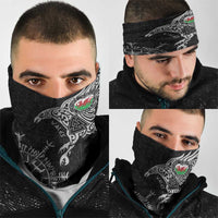 Wales Viking Ravens Neck Gaiter Vegvisir Runes Pattern - Wonder Print Shop