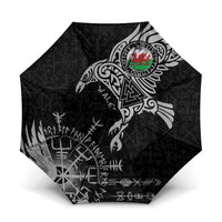 Wales Viking Ravens Umbrella Vegvisir Runes Pattern - Wonder Print Shop