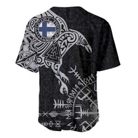 Finland Viking Ravens Baseball Jersey Vegvisir Runes Pattern - Wonder Print Shop