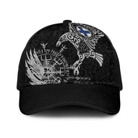Finland Viking Ravens Baseball Net Cap Vegvisir Runes Pattern - Wonder Print Shop