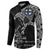 Finland Viking Ravens Button Sweatshirt Vegvisir Runes Pattern - Wonder Print Shop