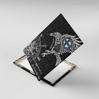 Finland Viking Ravens Canvas Wall Art Vegvisir Runes Pattern - Wonder Print Shop