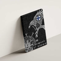 Finland Viking Ravens Canvas Wall Art Vegvisir Runes Pattern - Wonder Print Shop