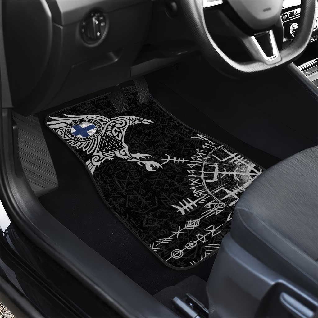 Finland Viking Ravens Car Mats Vegvisir Runes Pattern - Wonder Print Shop