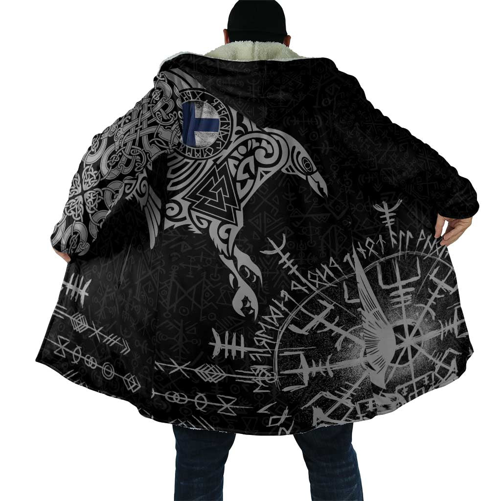 Finland Viking Ravens Cloak Vegvisir Runes Pattern - Wonder Print Shop