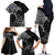 Finland Viking Ravens Family Matching Off The Shoulder Long Sleeve Dress and Hawaiian Shirt Vegvisir Runes Pattern - Wonder Print Shop