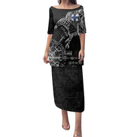 Finland Viking Ravens Family Matching Puletasi and Hawaiian Shirt Vegvisir Runes Pattern - Wonder Print Shop
