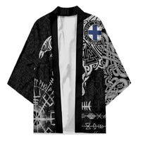 Finland Viking Ravens Kimono Vegvisir Runes Pattern - Wonder Print Shop