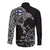 Finland Viking Ravens Long Sleeve Button Shirt Vegvisir Runes Pattern - Wonder Print Shop