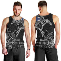 Finland Viking Ravens Men Tank Top Vegvisir Runes Pattern - Wonder Print Shop