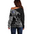 Finland Viking Ravens Off Shoulder Sweater Vegvisir Runes Pattern - Wonder Print Shop