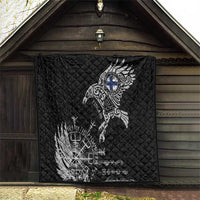 Finland Viking Ravens Quilt Vegvisir Runes Pattern - Wonder Print Shop