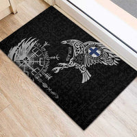 Finland Viking Ravens Rubber Doormat Vegvisir Runes Pattern - Wonder Print Shop