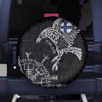 Finland Viking Ravens Spare Tire Cover Vegvisir Runes Pattern - Wonder Print Shop