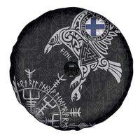 Finland Viking Ravens Spare Tire Cover Vegvisir Runes Pattern - Wonder Print Shop