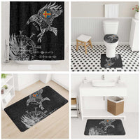 Aland Viking Ravens Bathroom Set Vegvisir Runes Pattern - Wonder Print Shop