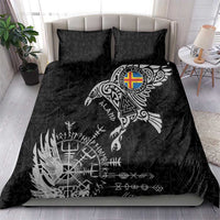 Aland Viking Ravens Bedding Set Vegvisir Runes Pattern - Wonder Print Shop