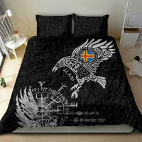 Aland Viking Ravens Bedding Set Vegvisir Runes Pattern - Wonder Print Shop
