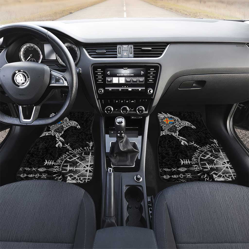 Aland Viking Ravens Car Mats Vegvisir Runes Pattern - Wonder Print Shop