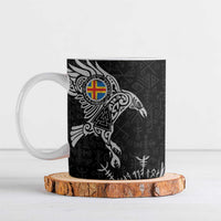 Aland Viking Ravens Ceramic Mug Vegvisir Runes Pattern - Wonder Print Shop