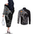 Aland Viking Ravens Couples Matching Off The Shoulder Long Sleeve Dress and Long Sleeve Button Shirt Vegvisir Runes Pattern - Wonder Print Shop