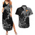 Aland Viking Ravens Couples Matching Summer Maxi Dress and Hawaiian Shirt Vegvisir Runes Pattern - Wonder Print Shop
