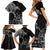 Aland Viking Ravens Family Matching Short Sleeve Bodycon Dress and Hawaiian Shirt Vegvisir Runes Pattern - Wonder Print Shop