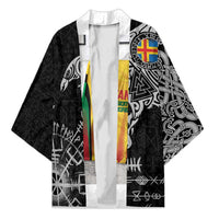Aland Viking Ravens Kimono Vegvisir Runes Pattern - Wonder Print Shop