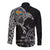 Aland Viking Ravens Long Sleeve Button Shirt Vegvisir Runes Pattern - Wonder Print Shop