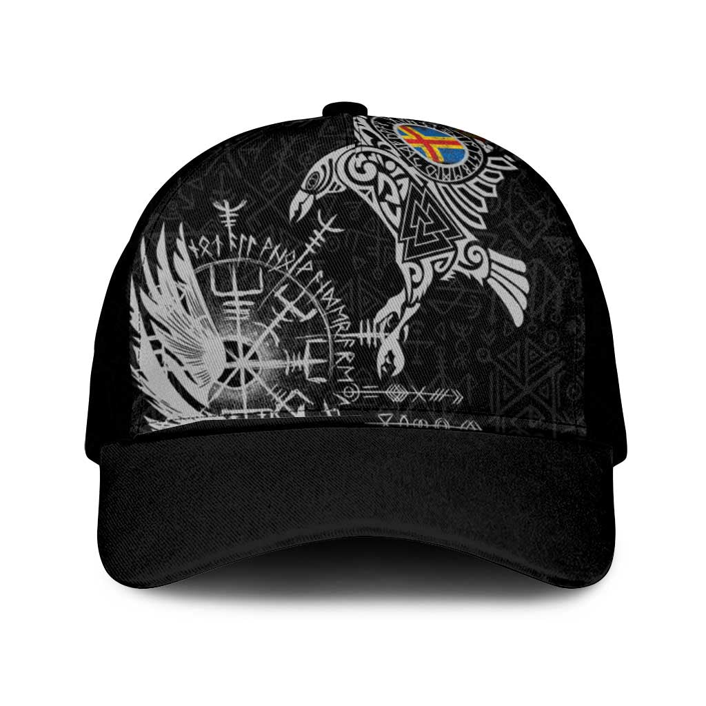 Aland Viking Ravens Mesh Trucker Cap Vegvisir Runes Pattern - Wonder Print Shop
