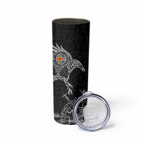 Aland Viking Ravens Skinny Tumbler Vegvisir Runes Pattern - Wonder Print Shop