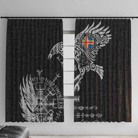 Aland Viking Ravens Window Curtain Vegvisir Runes Pattern - Wonder Print Shop