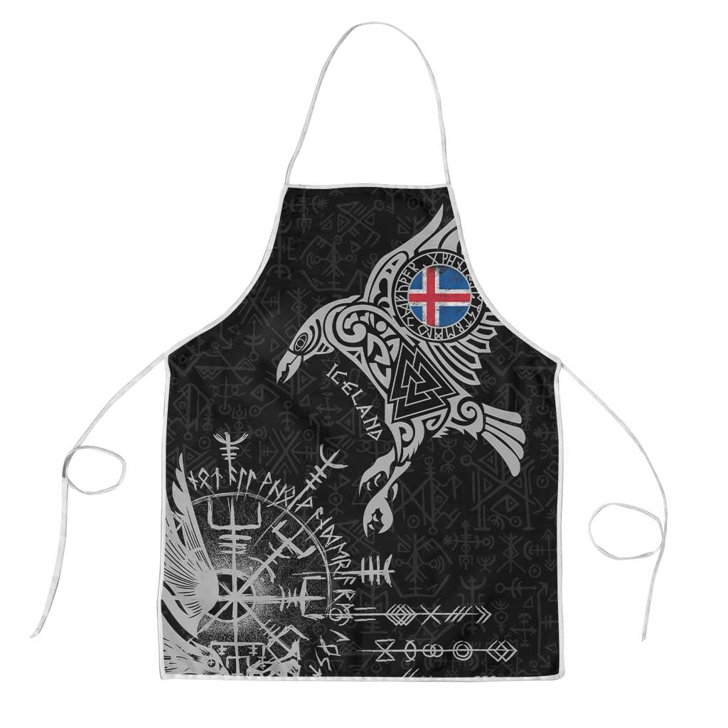 Iceland Viking Ravens Apron Vegvisir Runes Pattern - Wonder Print Shop