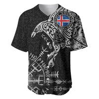 Iceland Viking Ravens Baseball Jersey Vegvisir Runes Pattern - Wonder Print Shop