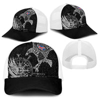 Iceland Viking Ravens Baseball Net Cap Vegvisir Runes Pattern - Wonder Print Shop