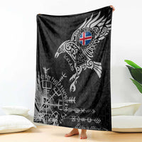 Iceland Viking Ravens Blanket Vegvisir Runes Pattern - Wonder Print Shop