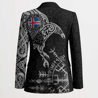 Iceland Viking Ravens Blazer Vegvisir Runes Pattern - Wonder Print Shop