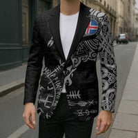 Iceland Viking Ravens Blazer Vegvisir Runes Pattern - Wonder Print Shop