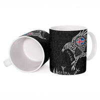 Iceland Viking Ravens Ceramic Mug Vegvisir Runes Pattern - Wonder Print Shop