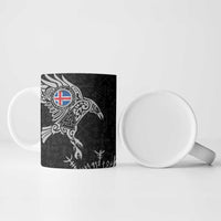 Iceland Viking Ravens Ceramic Mug Vegvisir Runes Pattern - Wonder Print Shop
