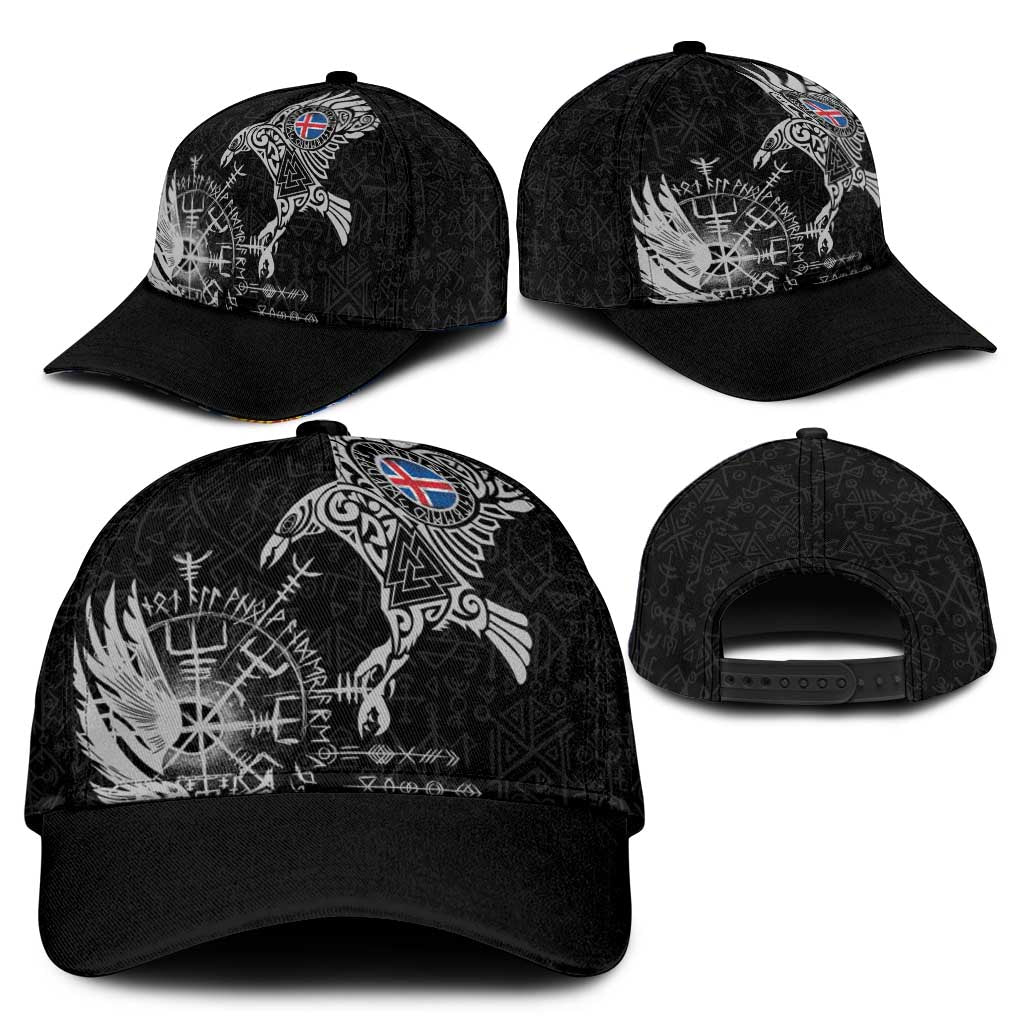 Iceland Viking Ravens Classic Cap Vegvisir Runes Pattern - Wonder Print Shop