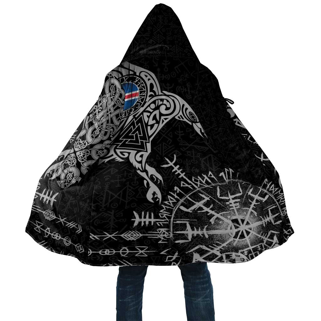 Iceland Viking Ravens Cloak Vegvisir Runes Pattern - Wonder Print Shop
