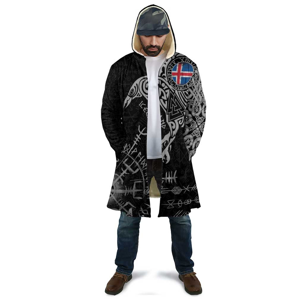 Iceland Viking Ravens Cloak Vegvisir Runes Pattern - Wonder Print Shop