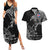 Iceland Viking Ravens Couples Matching Summer Maxi Dress and Hawaiian Shirt Vegvisir Runes Pattern - Wonder Print Shop