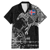 Iceland Viking Ravens Family Matching Mermaid Dress and Hawaiian Shirt Vegvisir Runes Pattern - Wonder Print Shop