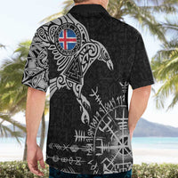Iceland Viking Ravens Hawaiian Shirt Vegvisir Runes Pattern - Wonder Print Shop
