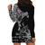 Iceland Viking Ravens Hoodie Dress Vegvisir Runes Pattern - Wonder Print Shop