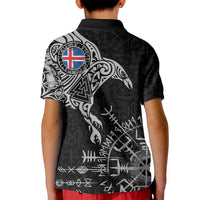 Iceland Viking Ravens Kid Polo Shirt Vegvisir Runes Pattern - Wonder Print Shop