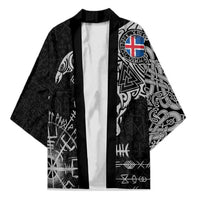 Iceland Viking Ravens Kimono Vegvisir Runes Pattern - Wonder Print Shop